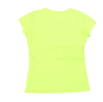 Diesel Women's Green Large Basic Crew Neck Cotton T-Shirt