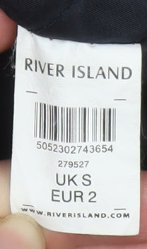 Mens UK Size S River Island Black Parka Coat