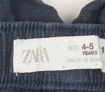 Boys UK Size 4-5 Years Zara Regular Fit Chino Blue Trousers