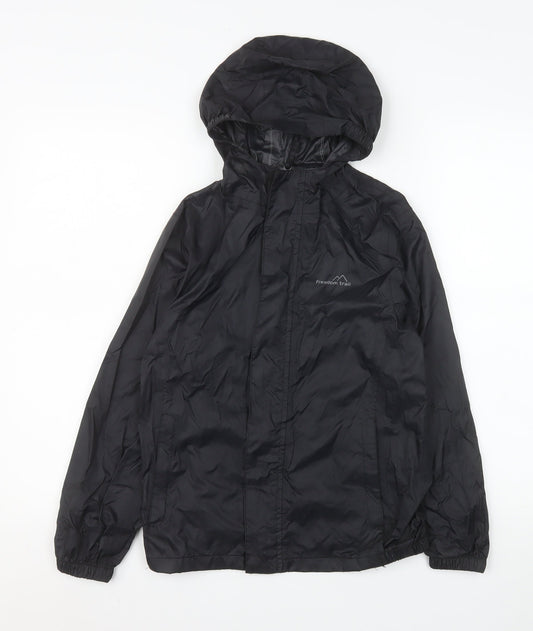 Girls UK Size 9-10 Years Freedom Trail Black Rain Coat