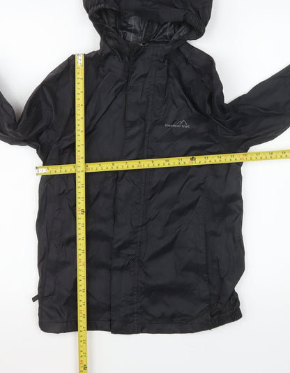 Girls UK Size 9-10 Years Freedom Trail Black Rain Coat