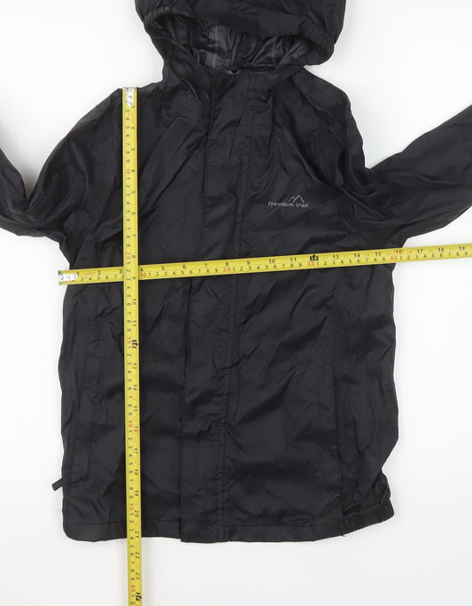 Girls UK Size 9-10 Years Freedom Trail Black Rain Coat
