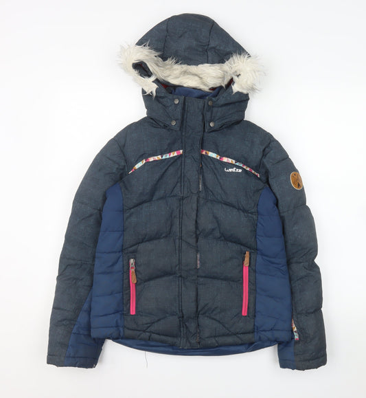 Girls UK Size 12 Years Wedze Blue Puffer Jacket