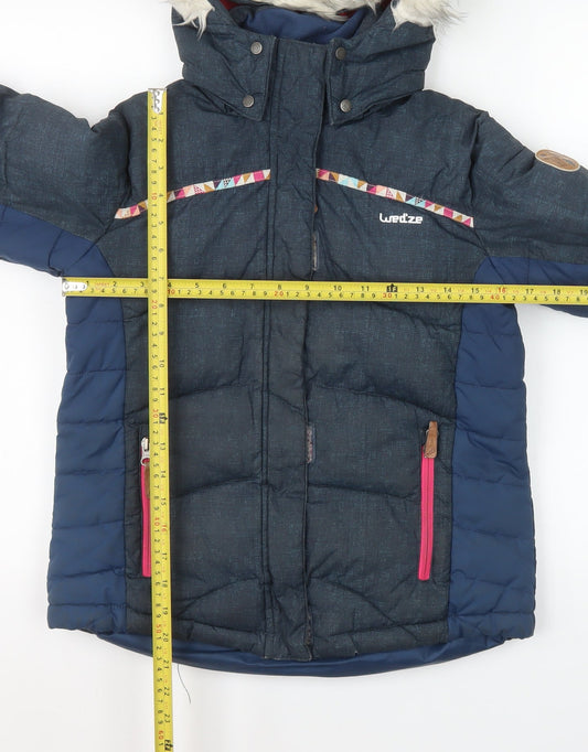 Girls UK Size 12 Years Wedze Blue Puffer Jacket
