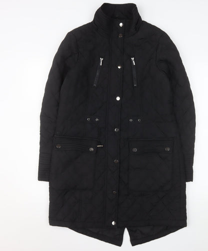 Womens UK Size 10 TU Black Quilted Coat