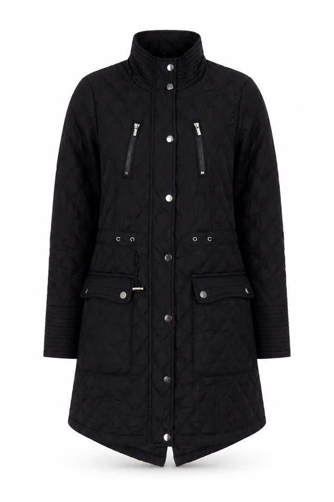 Womens UK Size 10 TU Black Quilted Coat