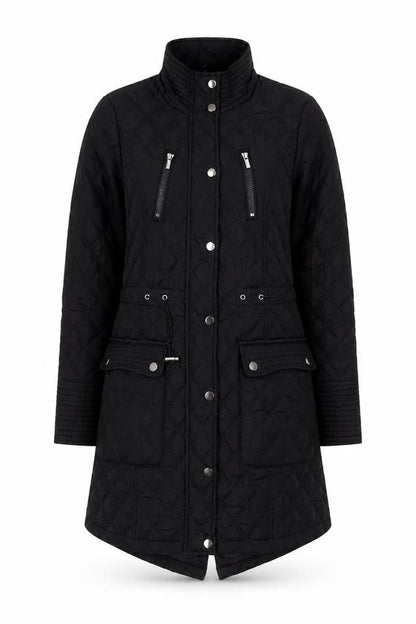Womens UK Size 10 TU Black Quilted Coat