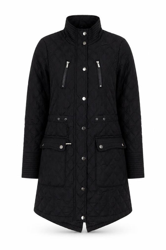 Womens UK Size 10 TU Black Quilted Coat