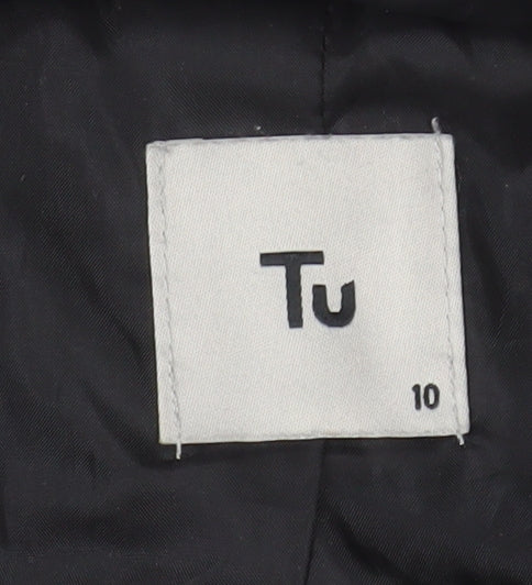 Womens UK Size 10 TU Black Quilted Coat