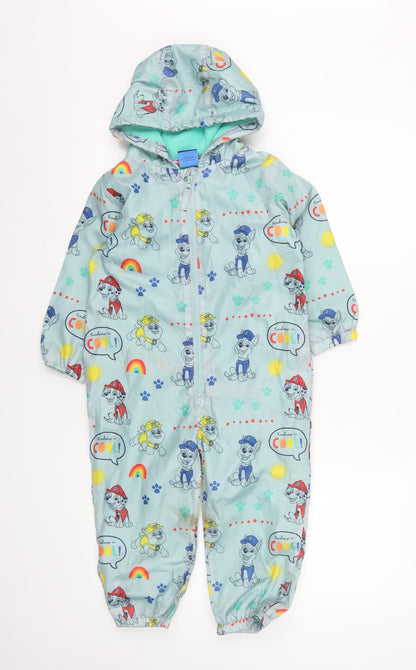 George Boys Blue Paw Patrol Hooded Snowsuit 3-4 Years Lined Full Zip