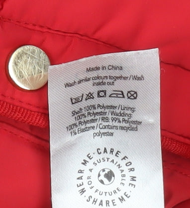 Girls UK Size 11-12 Years George Red Puffer Jacket