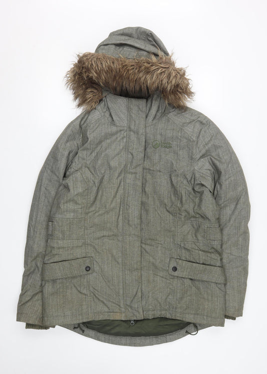 Womens UK Size 14 North Ridge Grey Parka Coat