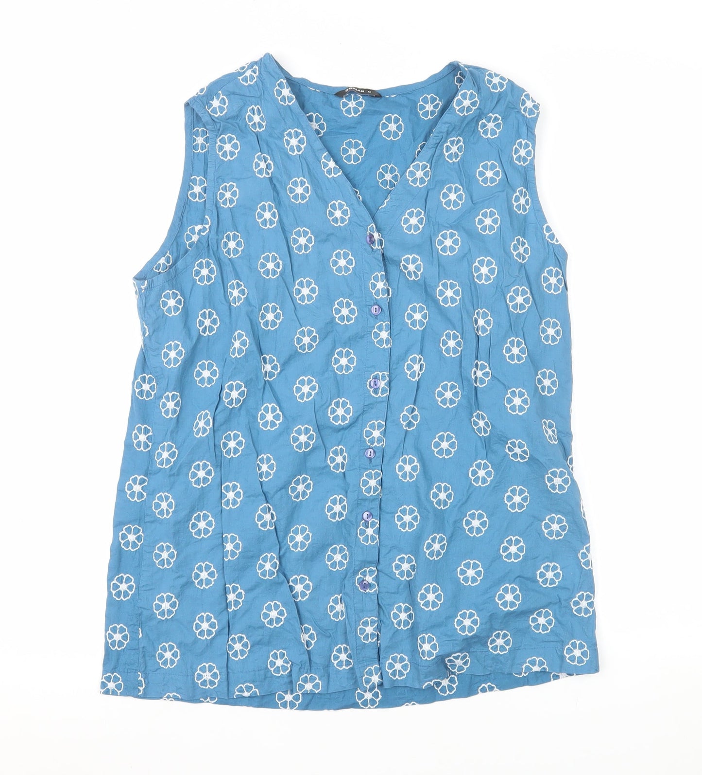 Womens UK Size 12 Roman Blue Tunic Blouse