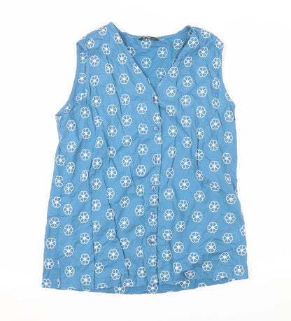 Womens UK Size 12 Roman Blue Tunic Blouse