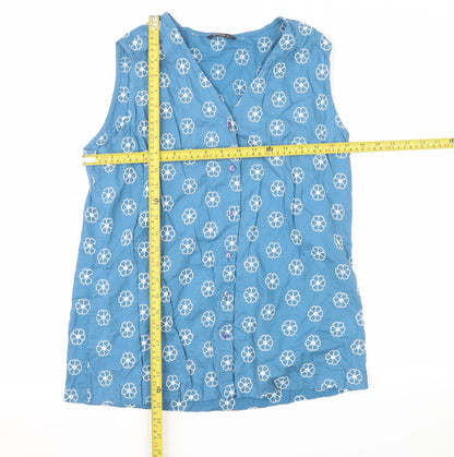 Womens UK Size 12 Roman Blue Tunic Blouse