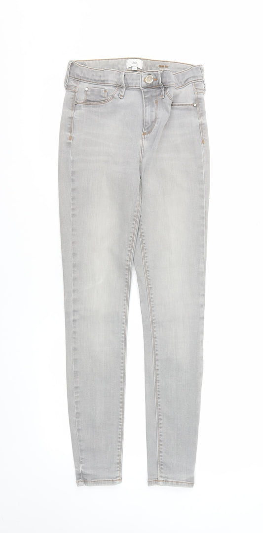 Womens UK Size 10 River Island Slim Fit Skinny Grey Jeans