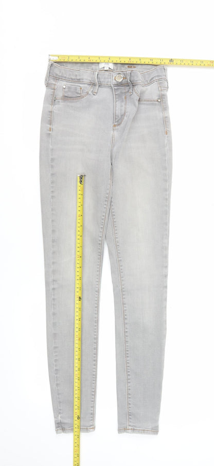 Womens UK Size 10 River Island Slim Fit Skinny Grey Jeans