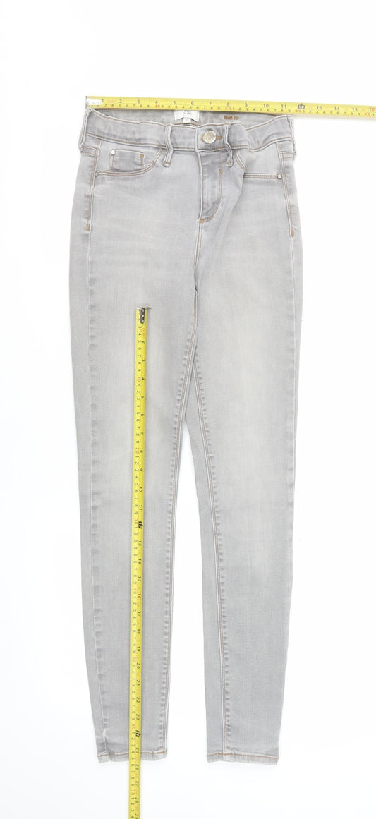 Womens UK Size 10 River Island Slim Fit Skinny Grey Jeans
