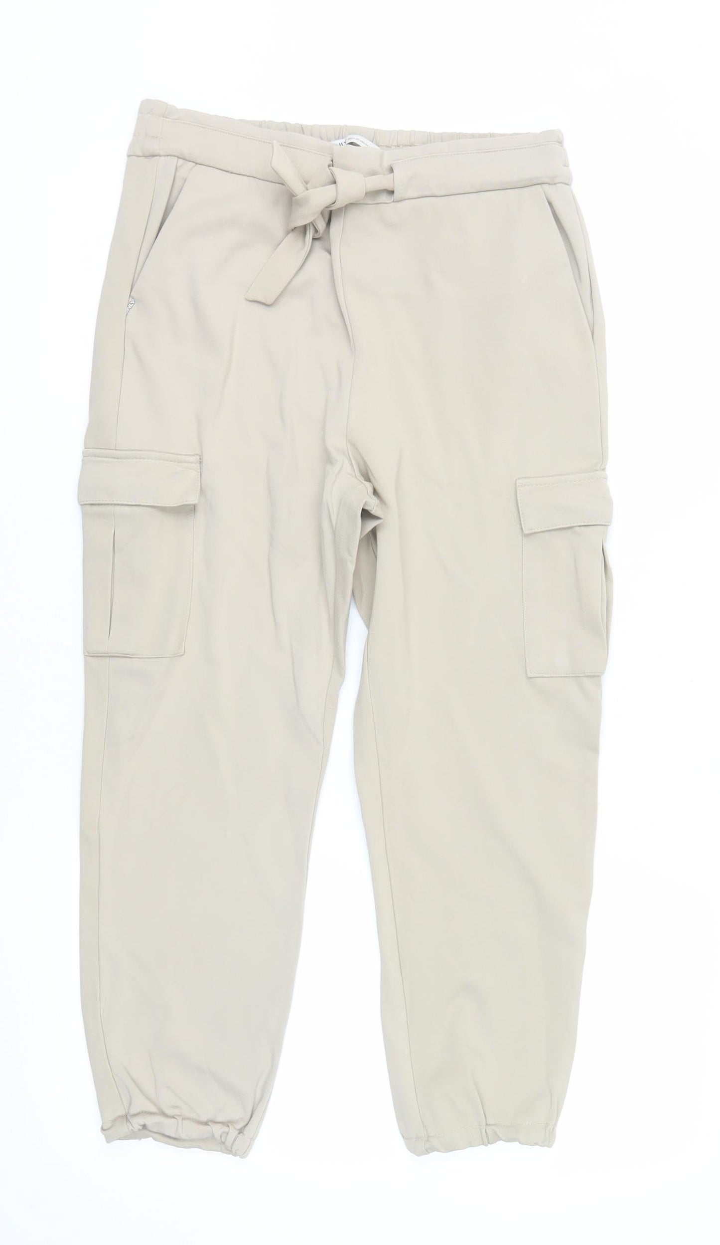 Womens UK Size M Only Regular Fit Cargo Beige Trousers