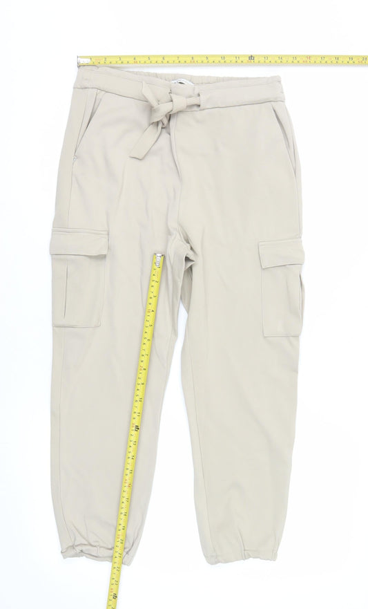 Womens UK Size M Only Regular Fit Cargo Beige Trousers