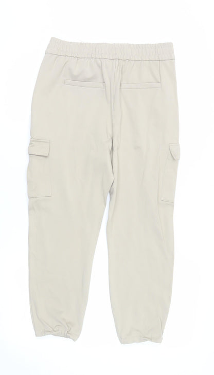 Womens UK Size M Only Regular Fit Cargo Beige Trousers