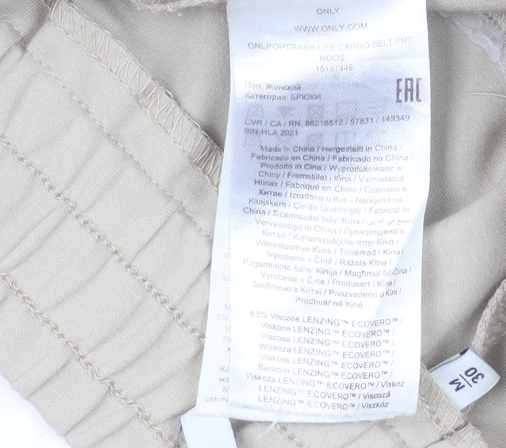 Womens UK Size M Only Regular Fit Cargo Beige Trousers