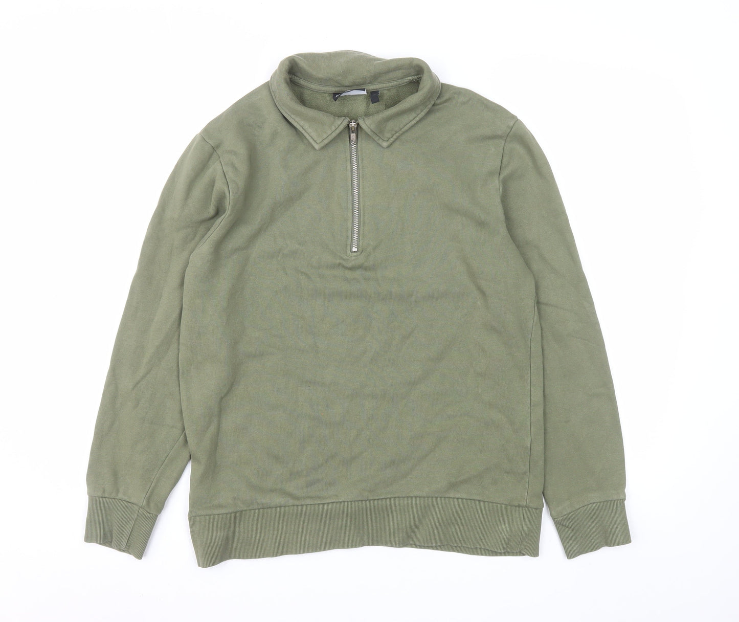 Mens UK Size S ASOS Green Henley Sweatshirt
