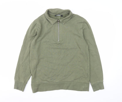 Mens UK Size S ASOS Green Henley Sweatshirt