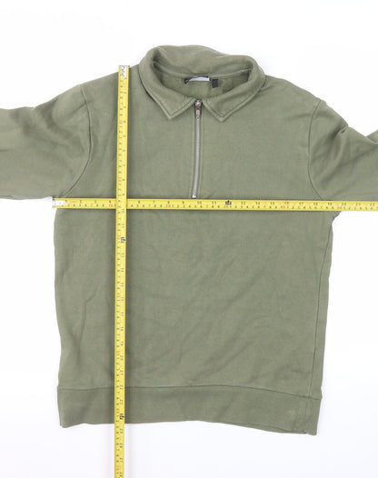 Mens UK Size S ASOS Green Henley Sweatshirt