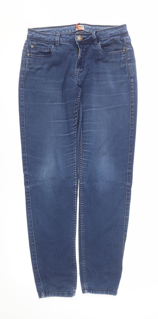 Womens UK Size M Only Regular Fit Straight Blue Jeans