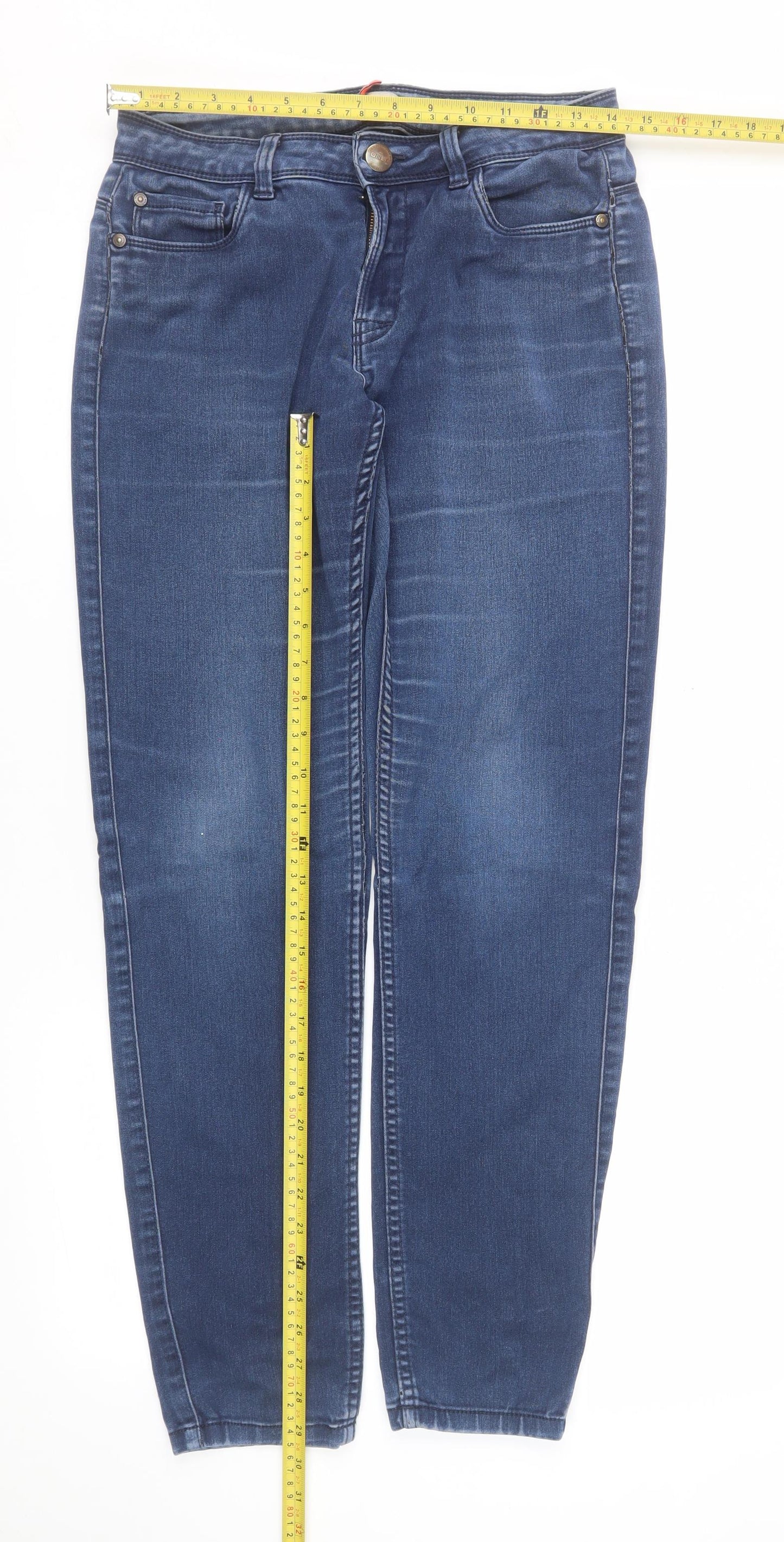 Womens UK Size M Only Regular Fit Straight Blue Jeans