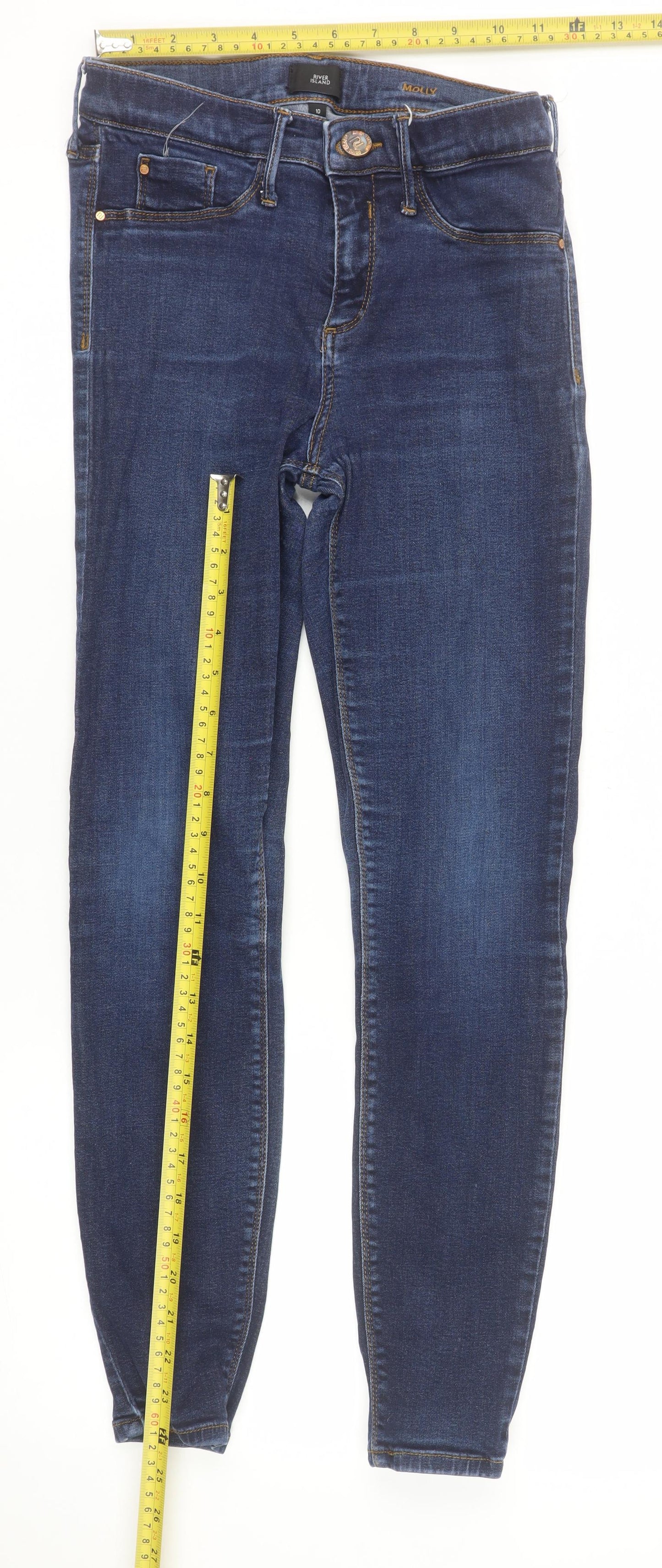 Womens UK Size 10 River Island Slim Fit Jegging Blue Jeans