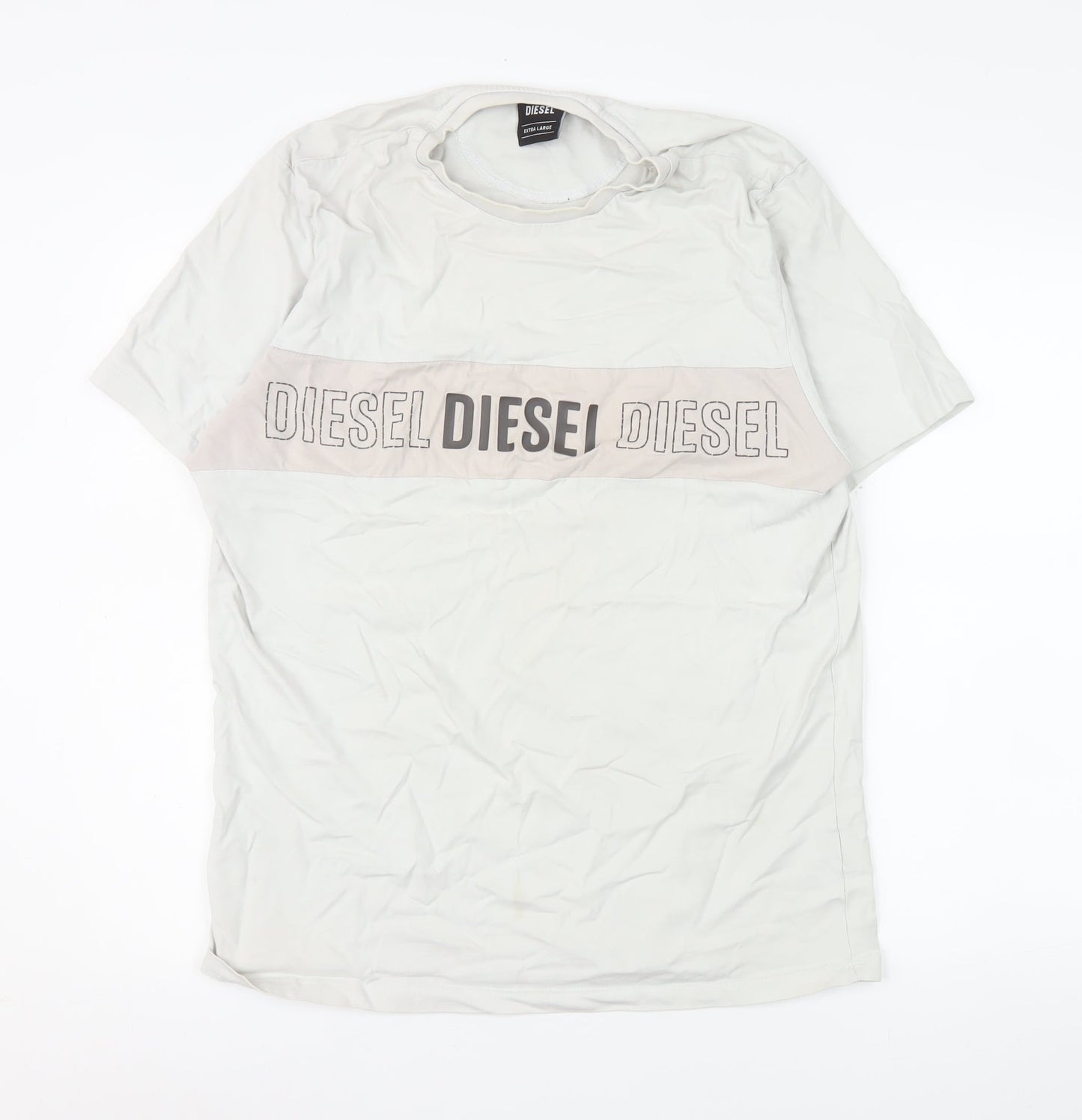 Mens UK Size XL Diesel White  T-Shirt