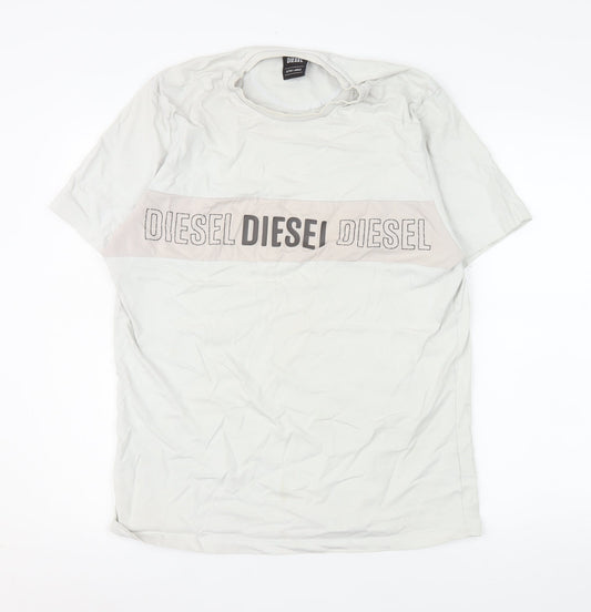 Mens UK Size XL Diesel White  T-Shirt