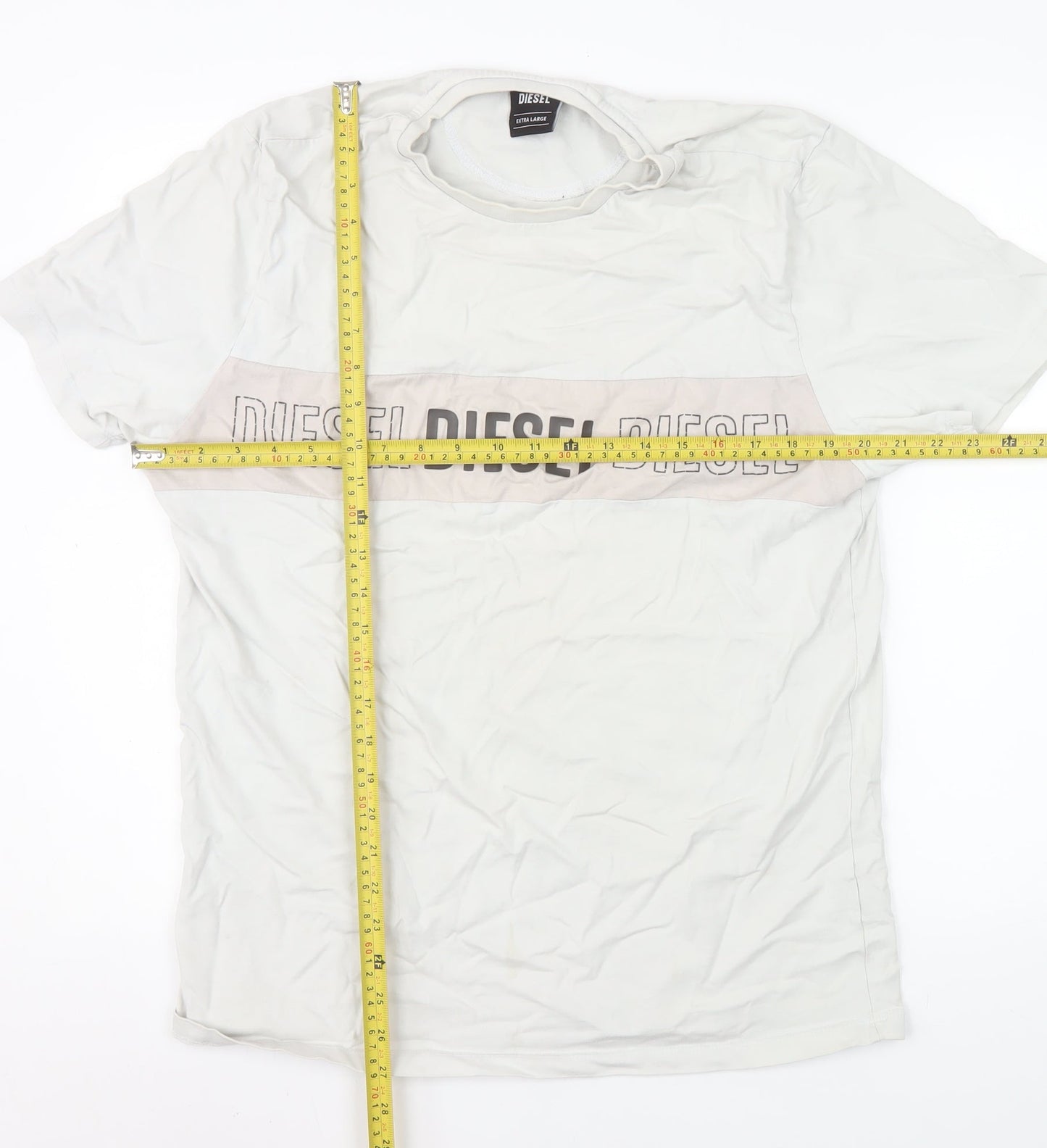 Mens UK Size XL Diesel White  T-Shirt