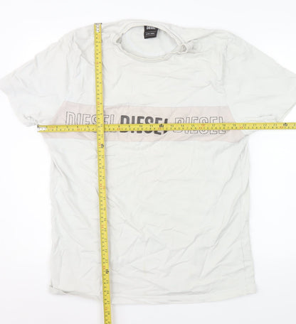 Mens UK Size XL Diesel White  T-Shirt