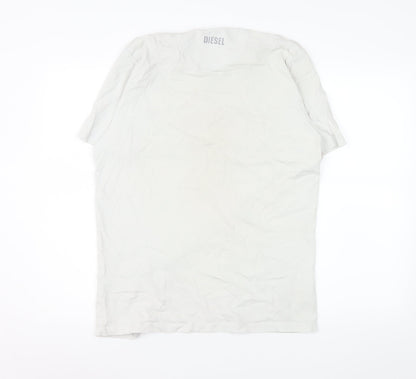 Mens UK Size XL Diesel White  T-Shirt