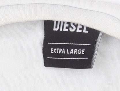 Mens UK Size XL Diesel White  T-Shirt