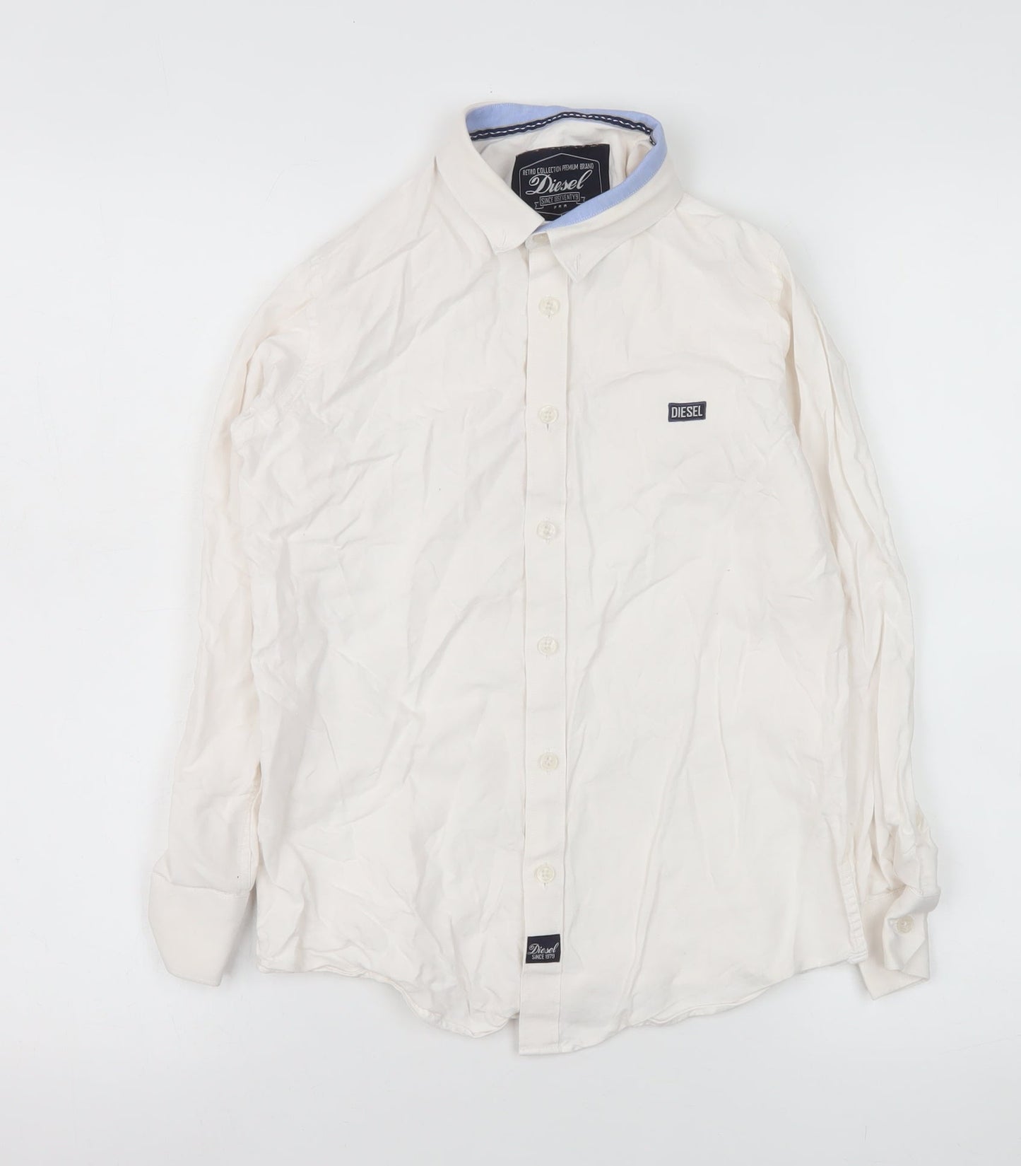 Boys UK Size 9-10 Years Diesel Beige Basic Button-Up
