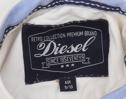Boys UK Size 9-10 Years Diesel Beige Basic Button-Up