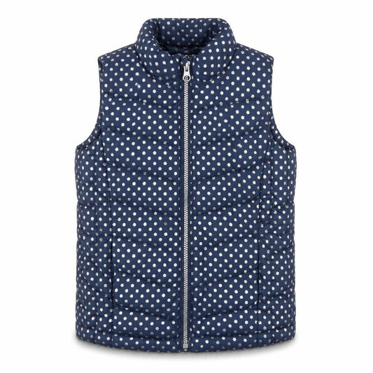 Gap Kids Girls Blue Floral Puffer Gilet Waistcoat 6-7 Years