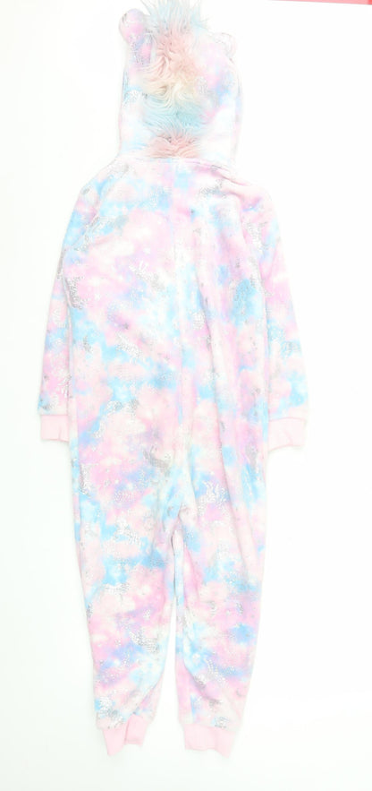 Dunnes Stores Girls Multicoloured Unicorn Hooded Fleece Onesie 7-8 Years