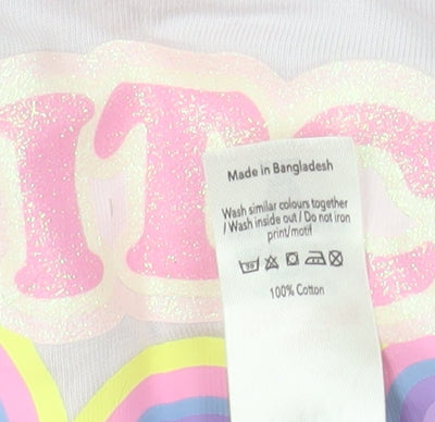 Girls UK Size 9-10 Years George Pink Graphic Print Basic T-Shirt