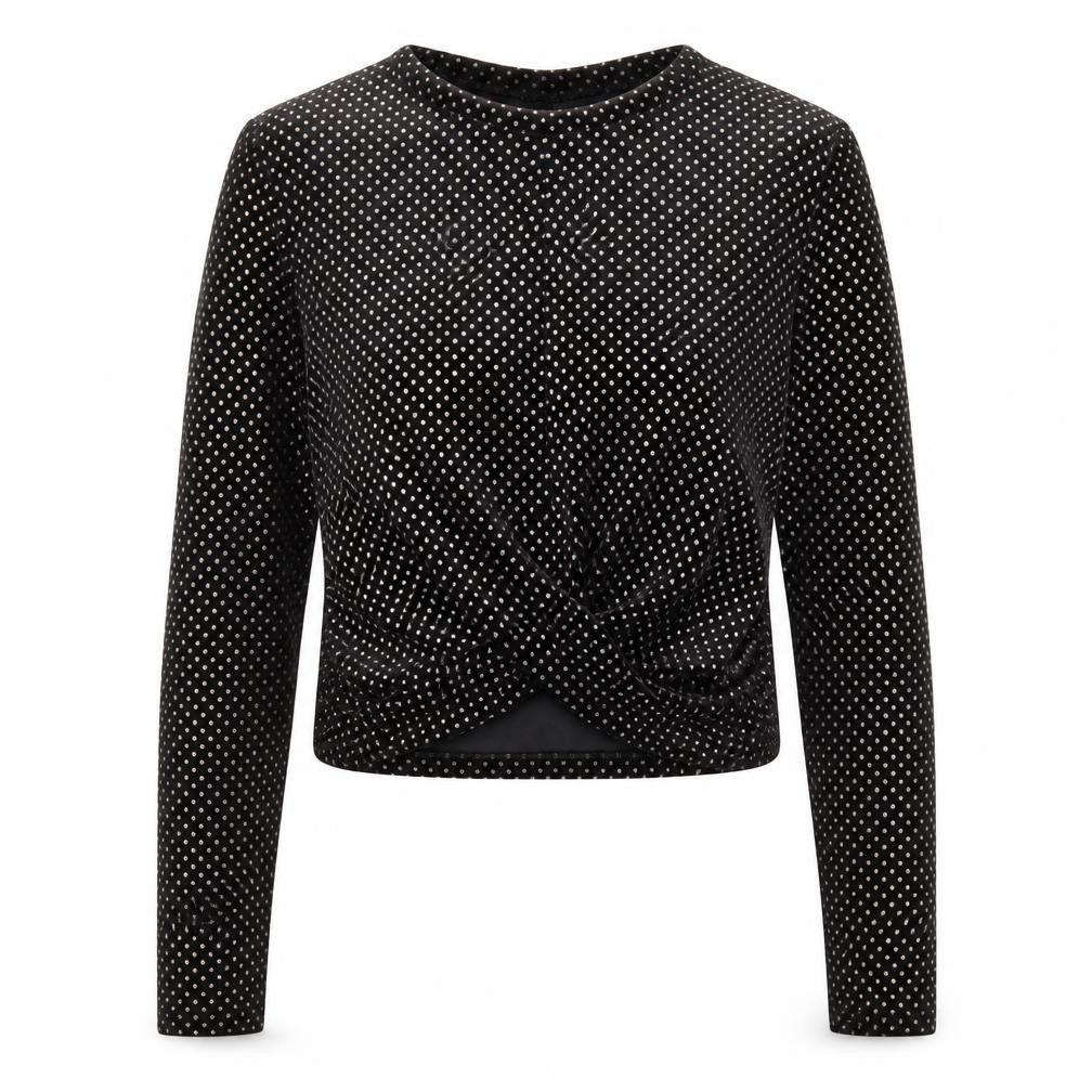 Womens UK Size L H&M Divided Black Cropped Blouse