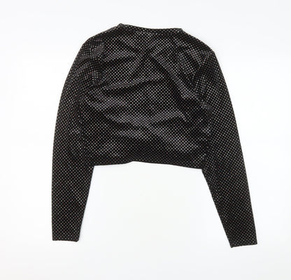 Womens UK Size L H&M Divided Black Cropped Blouse