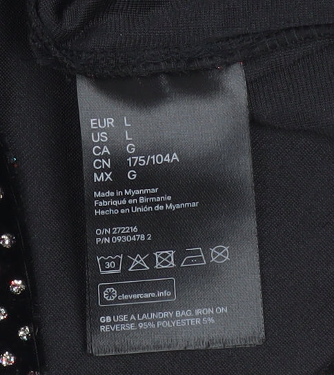 Womens UK Size L H&M Divided Black Cropped Blouse