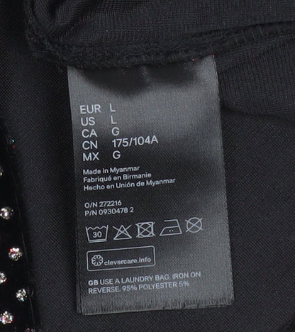 Womens UK Size L H&M Divided Black Cropped Blouse
