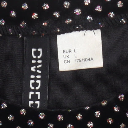 Womens UK Size L H&M Divided Black Cropped Blouse