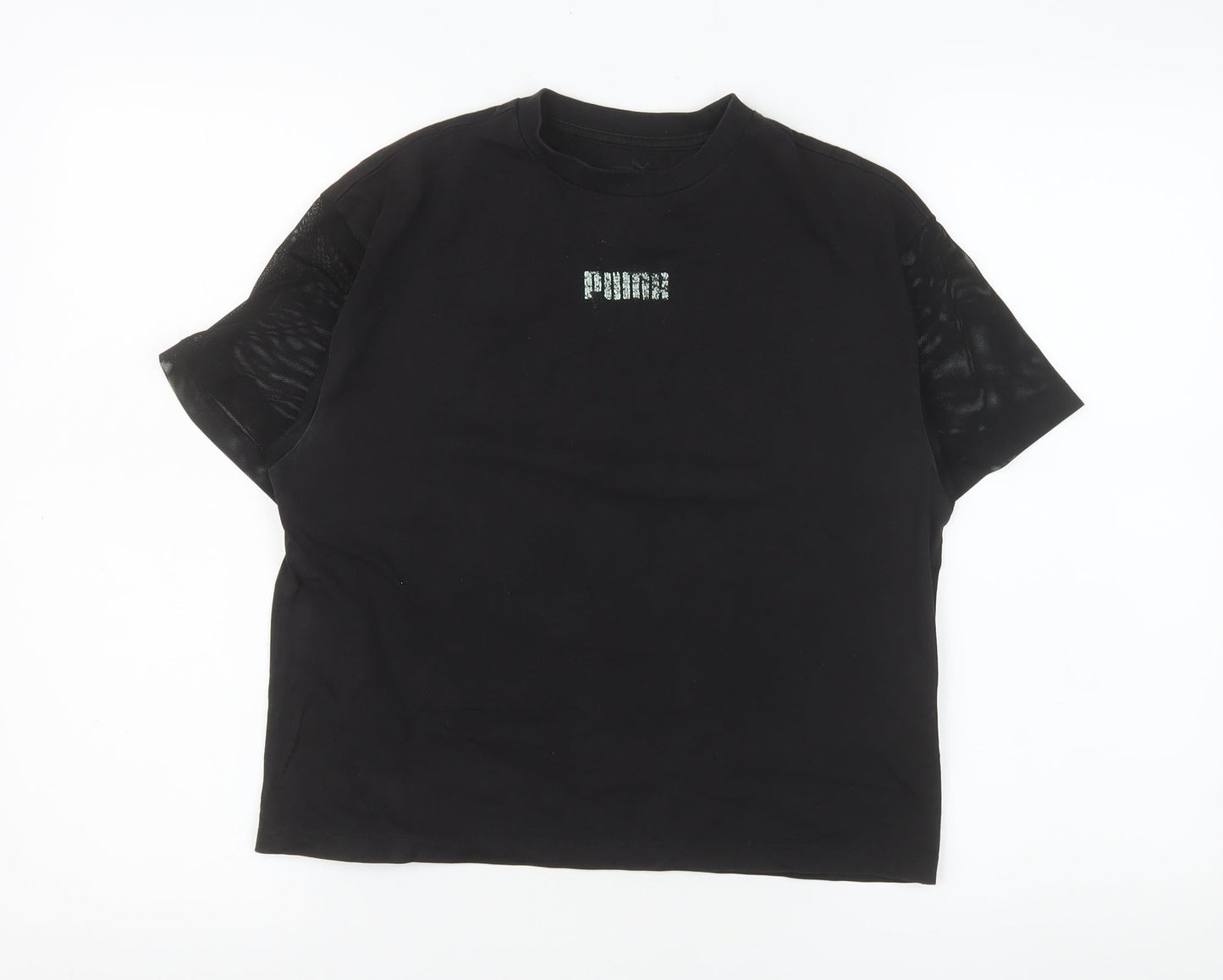 Womens UK Size S PUMA Black Basic T-Shirt