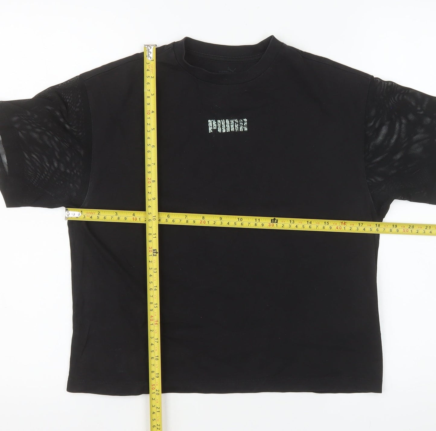 Womens UK Size S PUMA Black Basic T-Shirt